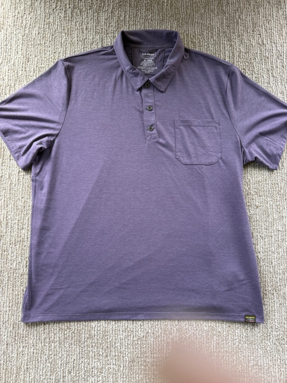 LL Bean Men’s Never Worn Purple Polo Shirt Size XL